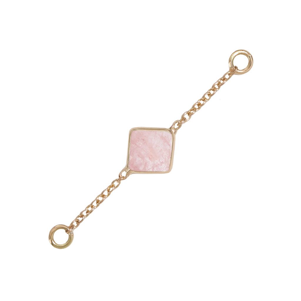 25mm Solid Gold Morganite Accessory Chain