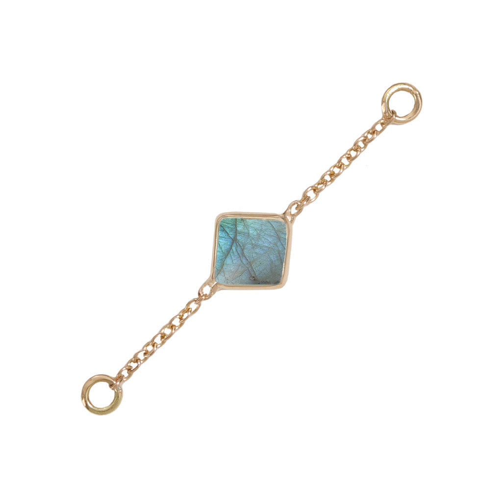 25mm Solid Gold Labradorite Accessory Chain