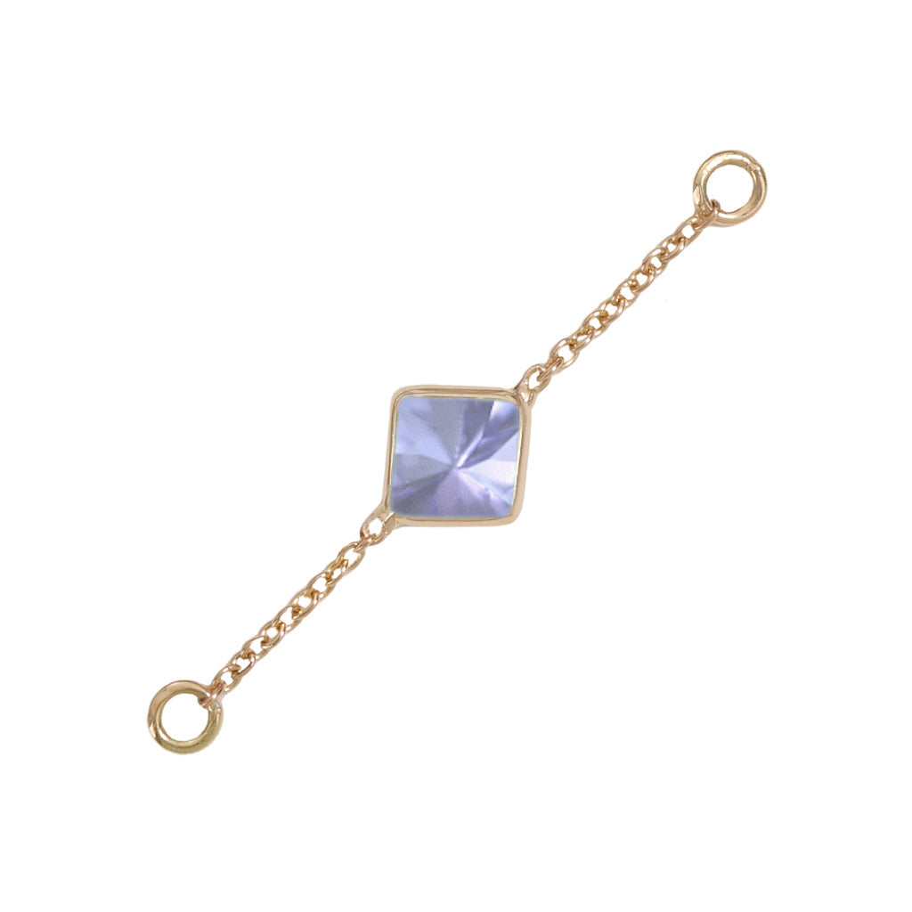 25mm Solid Gold Tanzanite Accessory Chain