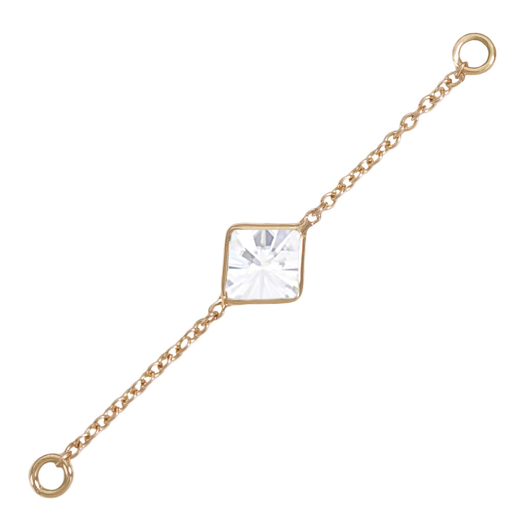 35mm Solid Gold Moissanite Accessory Chain