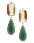 Green Quartz & Flame Quartz Zircon Pave