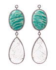 Amazonite & Faceted Tourmalated Quartz Zircon Pave