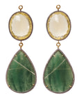 Lemon Quartz & Jade Zircon Pave