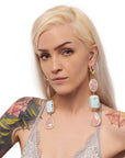 Morganite & Larimer Double Zircon Pave