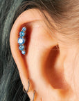White Rhodium Silver Serenity CZ Pin 18g/16g
