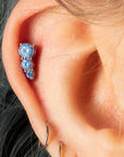 White Rhodium Silver Majestic CZ Pin 18g/16g