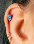 White Rhodium Silver Divinity CZ Pin 18g/16g