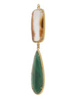 Green Quartz & Flame Quartz Zircon Pave
