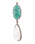 Amazonite & Faceted Tourmalated Quartz Zircon Pave