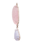 Carved Rose Quartz & Blue Lace Agate Jollie