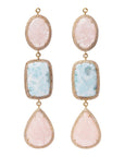 Morganite & Larimer Double Zircon Pave