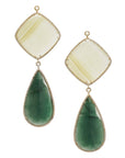 Lemon Chalcedony & Green Quartz Zircon Pave