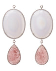 Chalcedony & Strawberry Quartz Zircon Pave