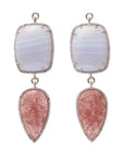Blue Lace Agate & Strawberry Quartz Zircon Pave