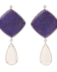 Charoite & White Moonstone Zircon Pave