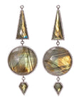 Triple Faceted Labradorite Zircon Pave