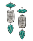 Amazonite & Tourmalated Quartz Black Spinel Pave