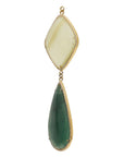Lemon Chalcedony & Green Quartz Zircon Pave
