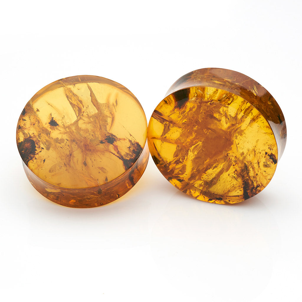 Amber Double Flare Plugs 14mm (9/16&#39;&#39;)