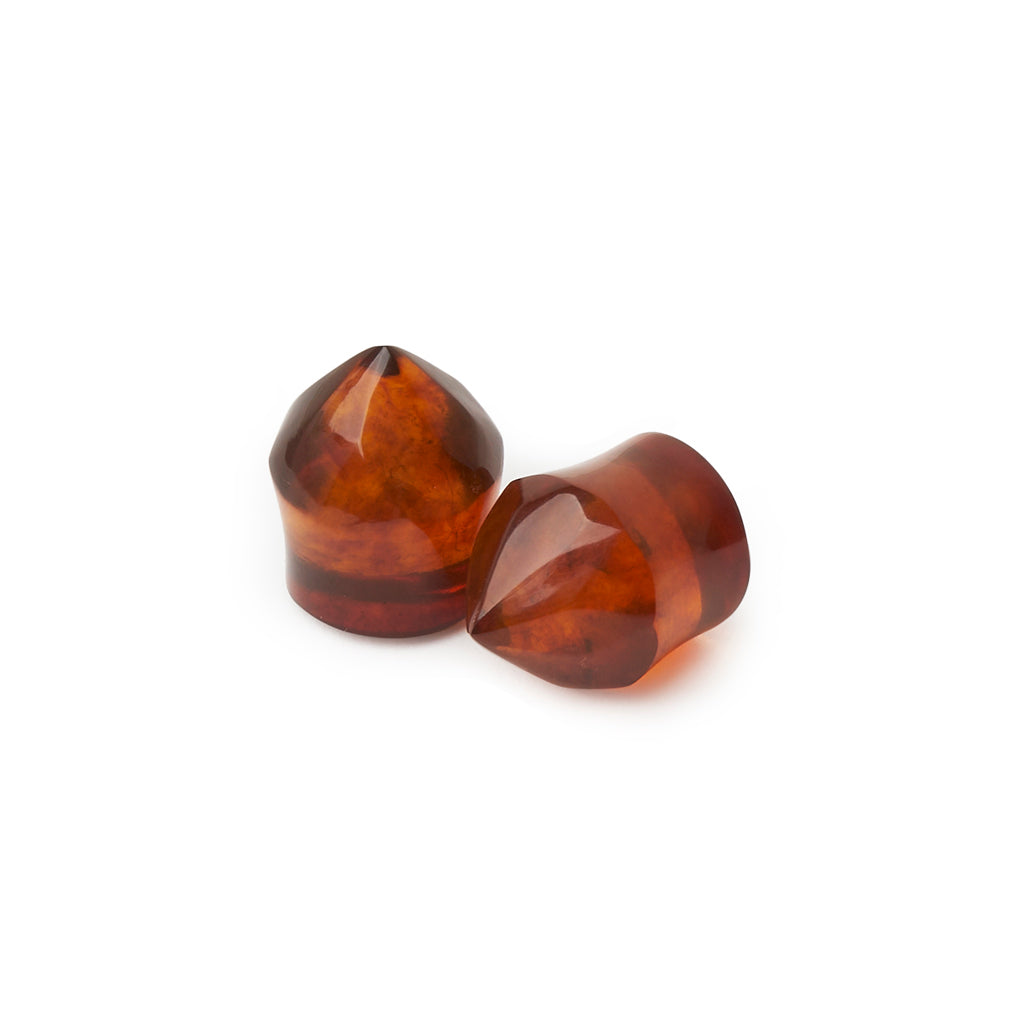 Burmese Faceted Amber Plugs 3/8&quot; (00g)