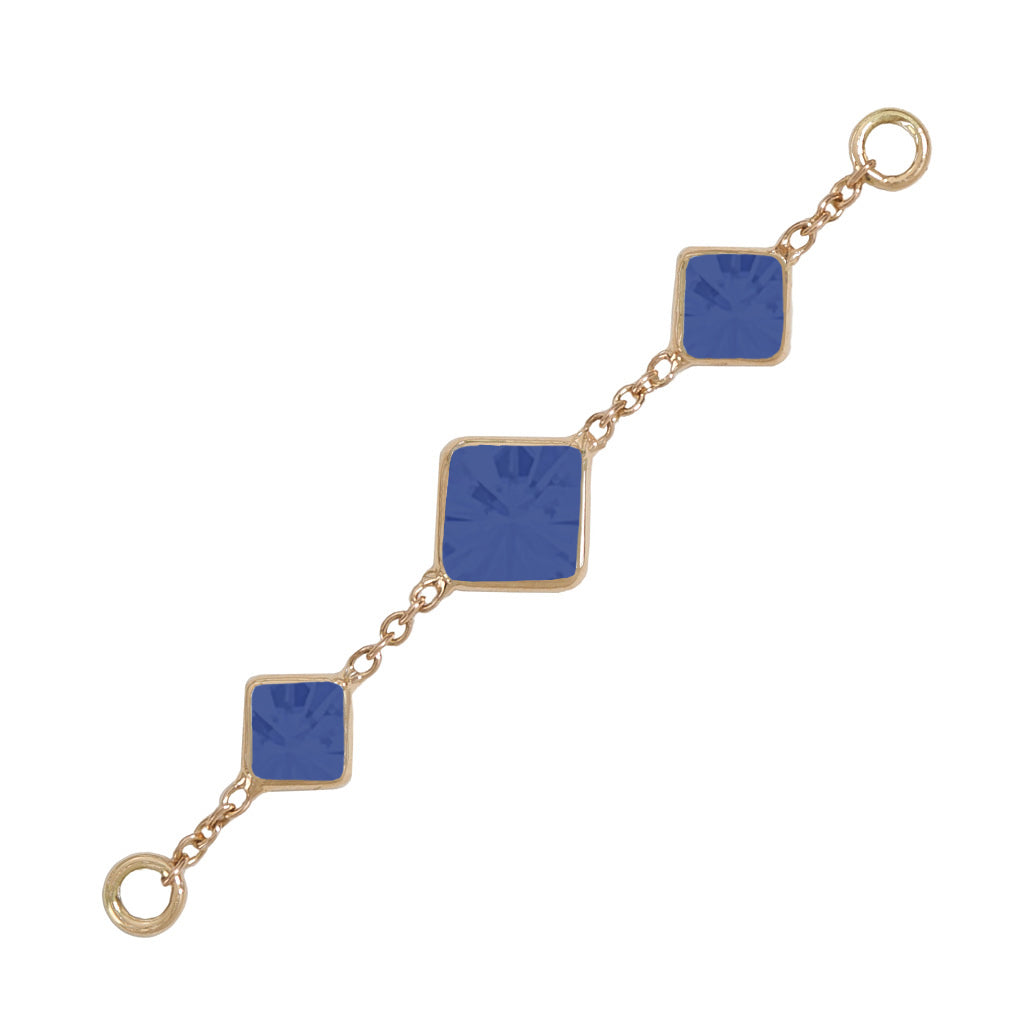 35mm Solid Gold Triple Sapphire Accessory Chain