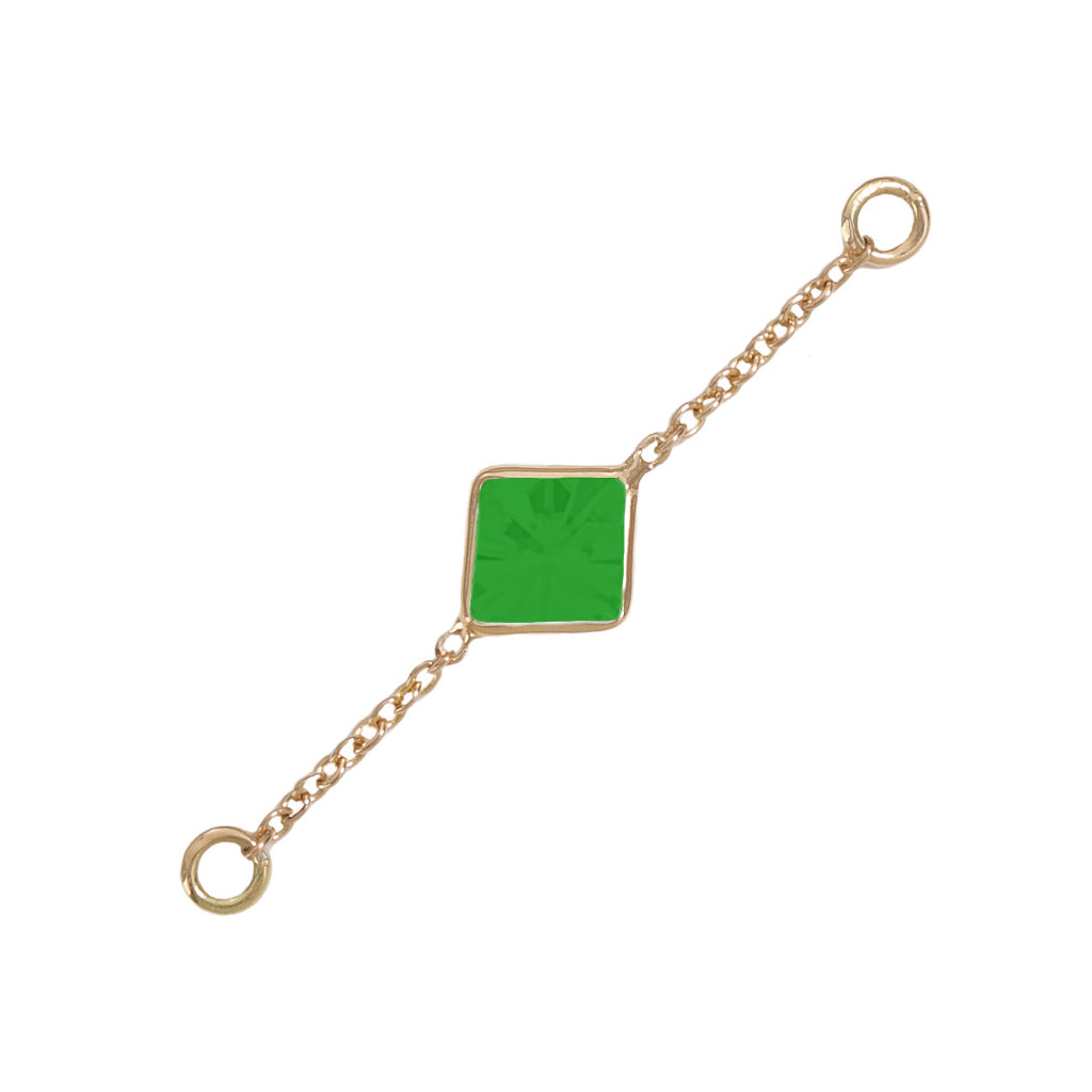 25mm Solid Gold Emerald Accessory Chain