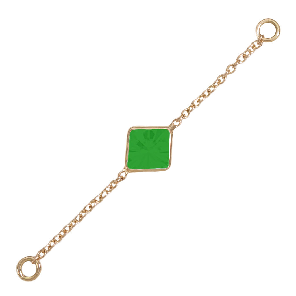 35mm Solid Gold Emerald Accessory Chain