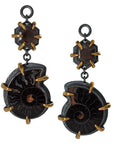 Oxidized Sterling Silver Black Ammonites with Black Sapphires