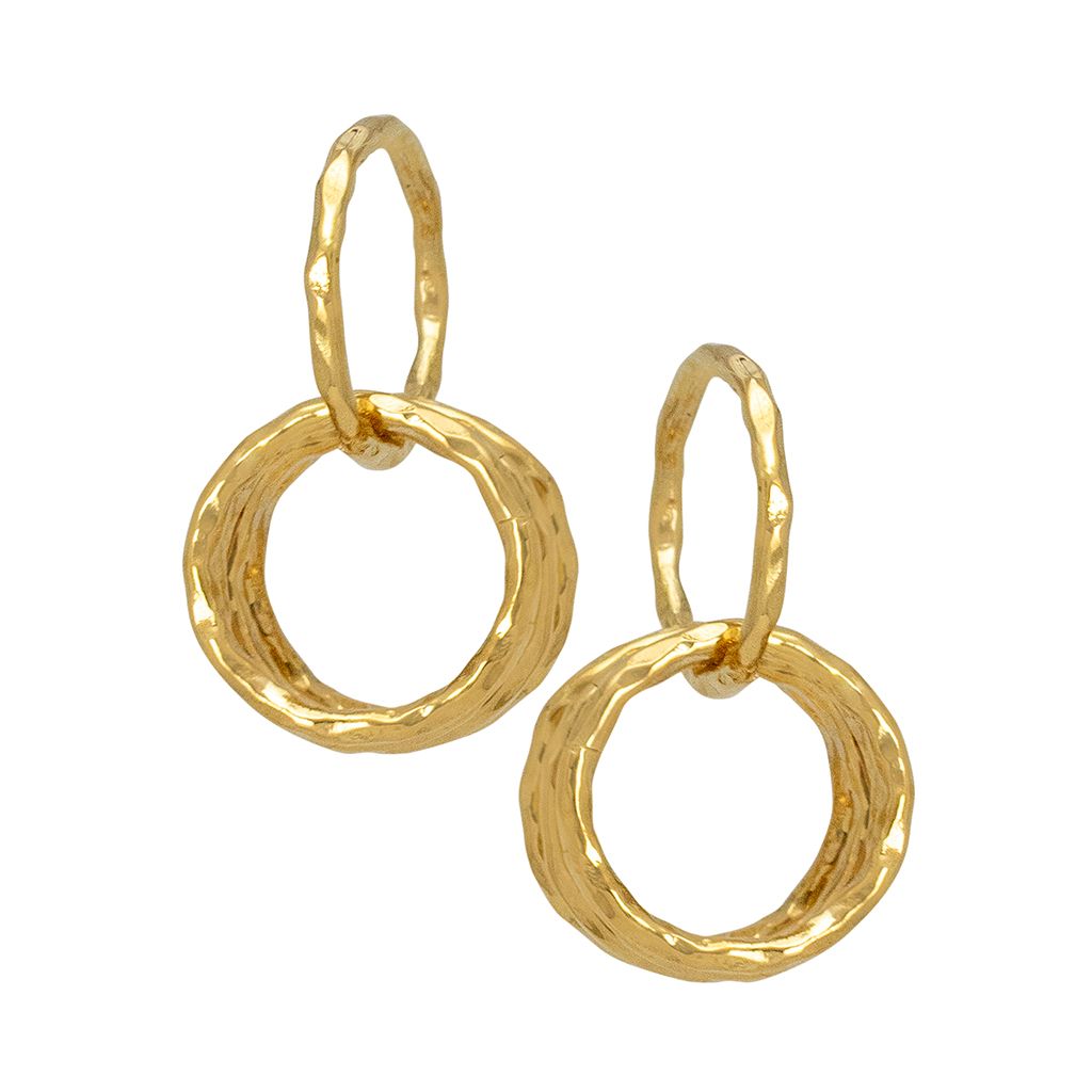 Solid Brass Hammered JUMP Rings 12g