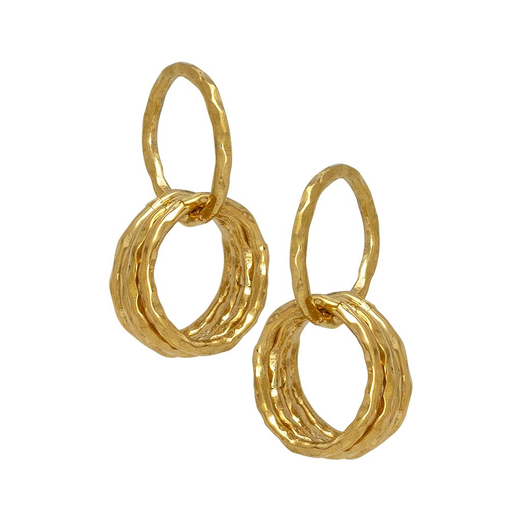 Solid Brass Hammered JUMP Rings 12g