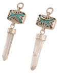 Turquoise & Crystal Dangles