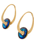 Bermuda Blue Swarovski Hoop Dangles