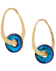 Bermuda Blue Swarovski Hoop Dangles