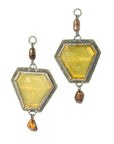 Fire Agate & Tourmaline Dangles