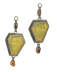 Fire Agate & Tourmaline Dangles