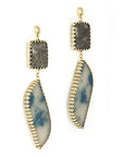 Tourmalated Quartz & Blue Quartz Dangles