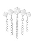 Titanium Four Rounds Straight Chain Threadless End - Clear CZ (18g/16g)