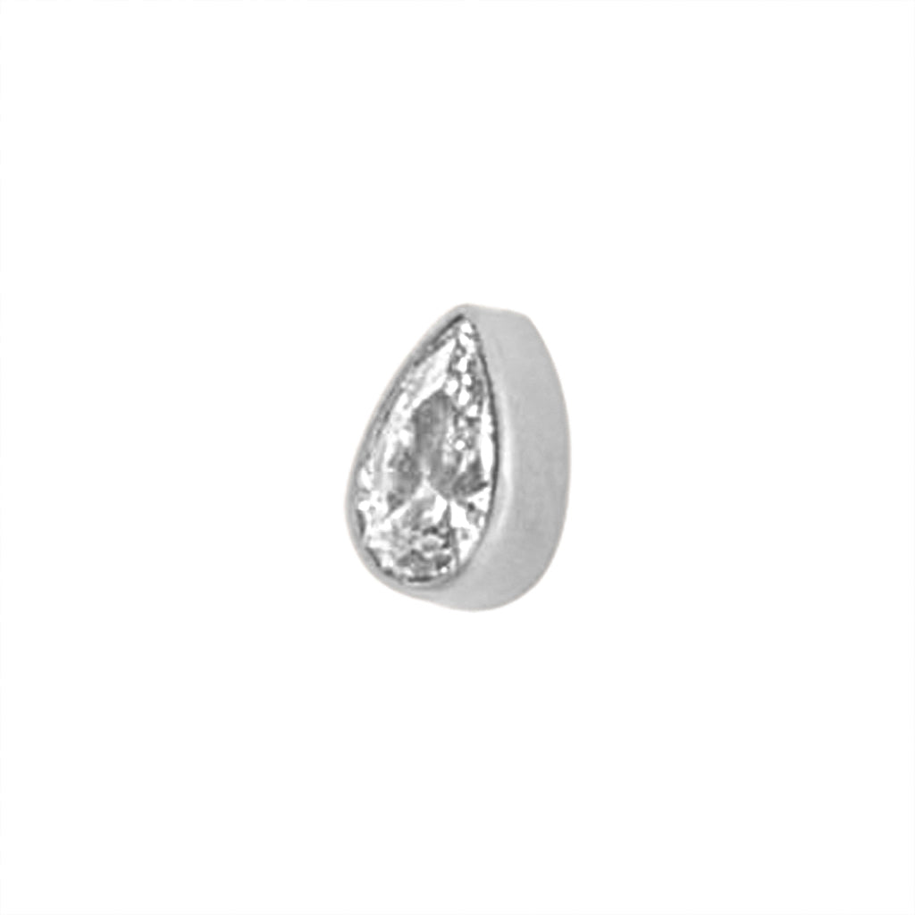 Titanium Teardrop Threadless End - Clear CZ - 3 sizes available (18g/16g)