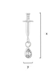 Titanium Dagger Drop Threadless End - Clear CZ (18g/16g)