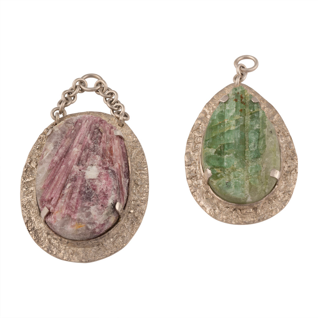 SS Distressed Brazilian Tourmaline Quartz Dangles