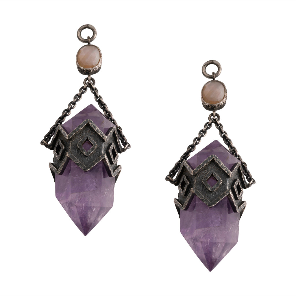 Moonstone &amp; Amethyst DT Crystal