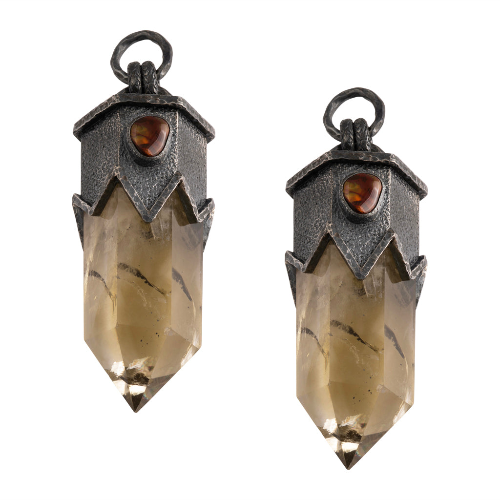 Fire Agate &amp; Citrine Crystals