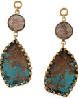 Rutilated Quartz & Turquoise Dangles