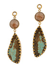 Rutilated Quartz & Turquoise Dangles