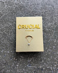 Titanium | Vapor Gold | Floating Gem Threadless End - Clear CZ (18g/16g)