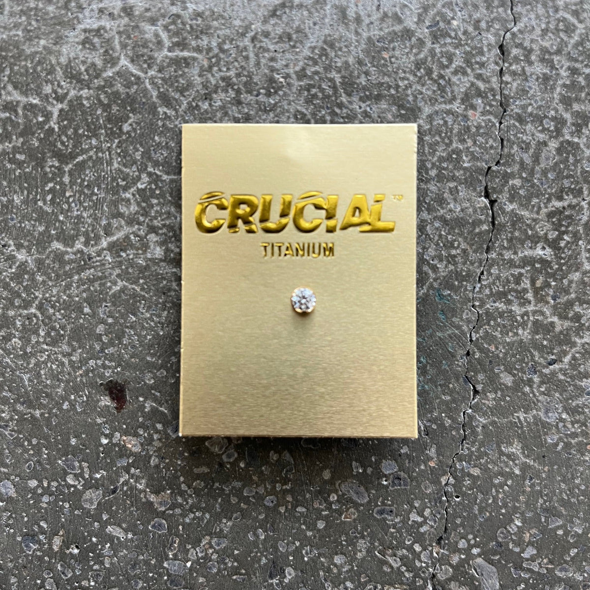 Vapor Gold Titanium Clear CZ Threadless End (18g/16g) - 6 sizes available