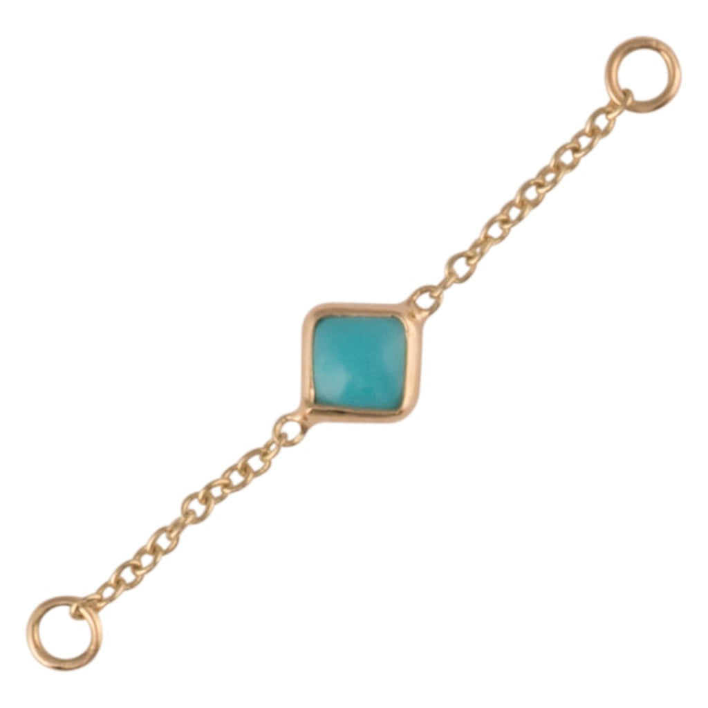 25mm Solid Gold Turquoise Accessory Chain