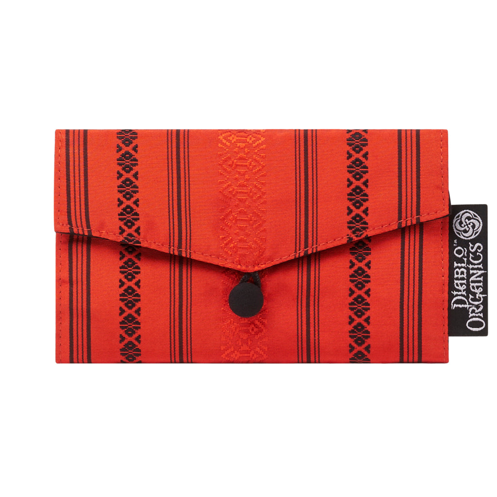 Orange &amp; Black Recycled Kimono Jewelry Pouch