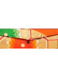 Orange, Gold, White, Green Flower Recycled Kimono Jewelry Pouch