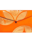 Orange & Gold Pinwheel Recycled Kimono Jewelry Pouch